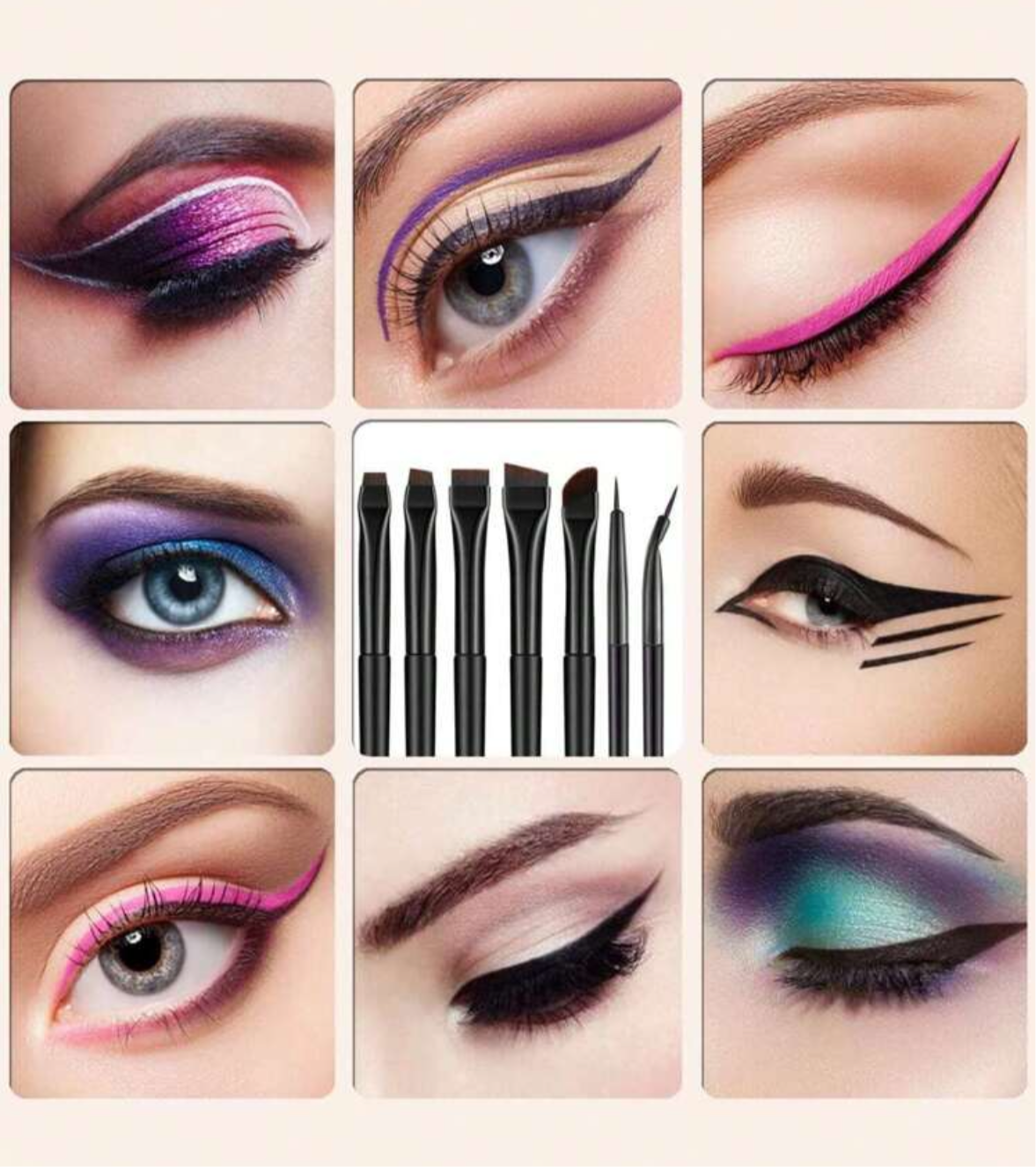 PINCELES FINOS PARA MAQUILLAJE DE OJOS